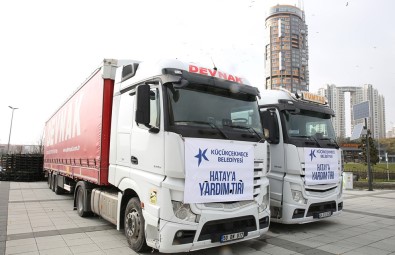 Yardim Tirlari Küçükçekmece'den Afet Bölgesine Dogru Yola Çikti