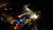 Zamanla Yarisan Ekipler Adeta Geceyi Aydinlatti, Dron Ile Havadan Görüntülendi