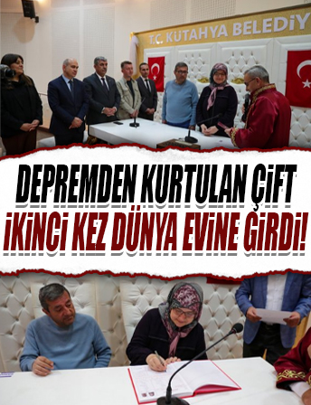 Depremden kurtulan çift ikinci kez dünya evine girdi