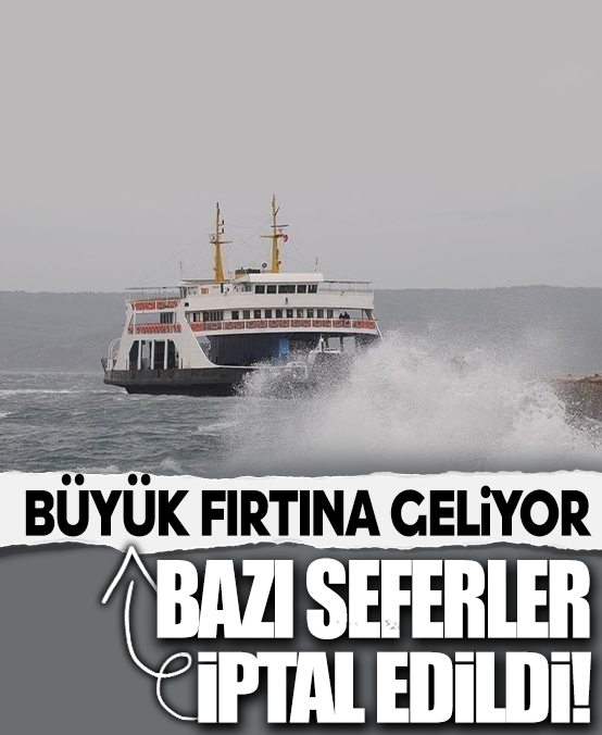 Gökçeada ve Bozcaada feribot seferlerine 'fırtına' engeli