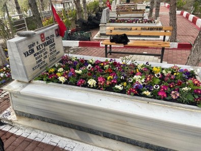 Sungurlu'da Sehitlik Çiçeklerle Donatildi