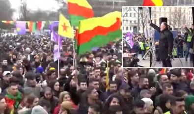 HDP'li Sezai Temelli PKK paçavraları ile donatılan etkinlikte Öcalan'a selam gönderdi