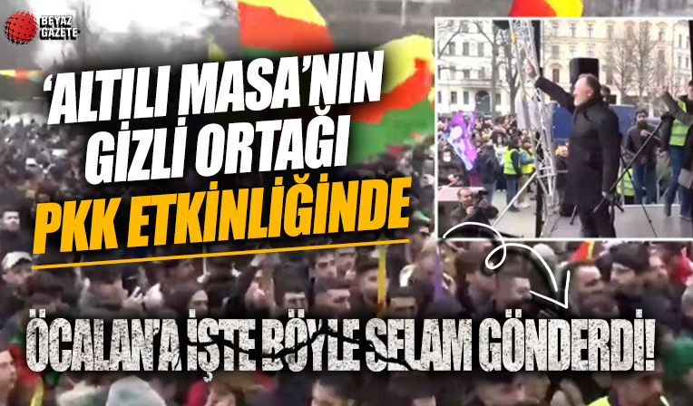 HDP'li Sezai Temelli PKK paçavraları ile donatılan etkinlikte Öcalan'a selam gönderdi