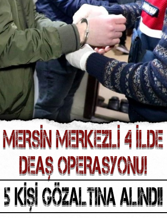 Mersin merkezli 4 ilde DEAŞ operasyonu: 5 kişi gözaltına alındı