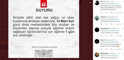 Yozgat'ta Ögrencilerin 'Kar Tatili' Mesajlari Gülümsetti