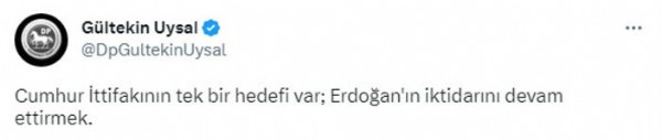 Gültekin Uysal'ın seçim analiz tweet'i dalga konusu oldu