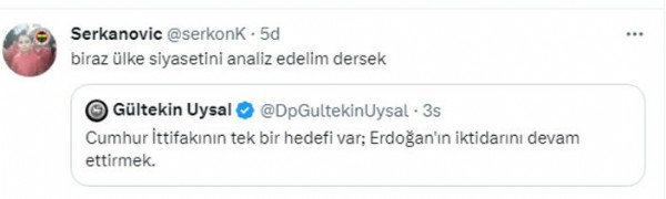 Gültekin Uysal'ın seçim analiz tweet'i dalga konusu oldu