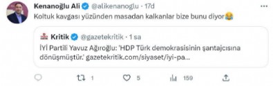İYİ Partili Ağıralioğlu'nun açıklamalarına HDP'lilerden cevap: Yerel seçimlerde aklın neredeydi?