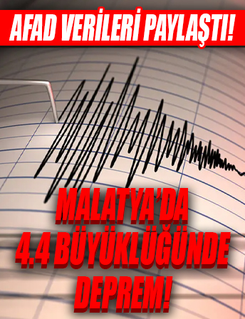 Malatya'da 4.4 büyüklüğünde deprem...
