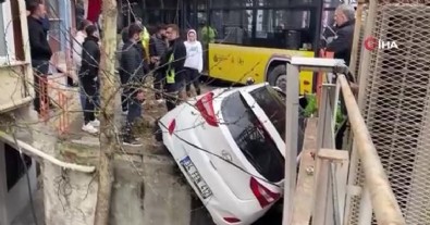 Kağıthane'de korku dolu anlar! Frenleri, boşalan halk otobüsü dehşet saçtı