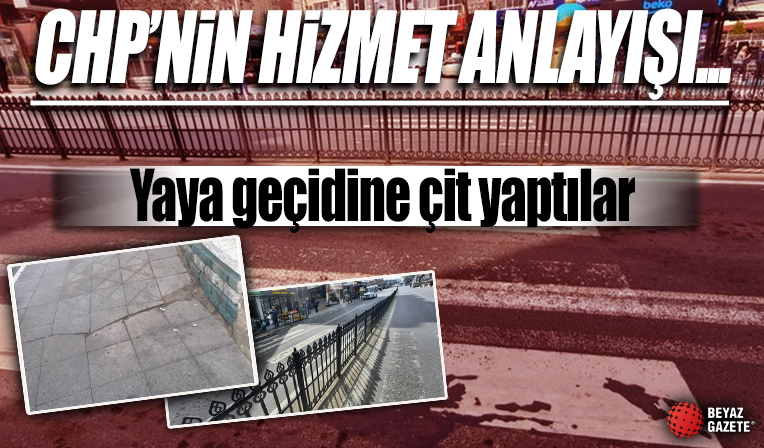 CHP'li belediye yaya geçidine çit yaptı