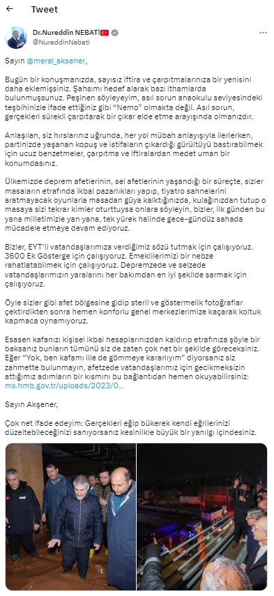 Bakan Nebati'den Meral Akşener'in iftiralarına yanıt!