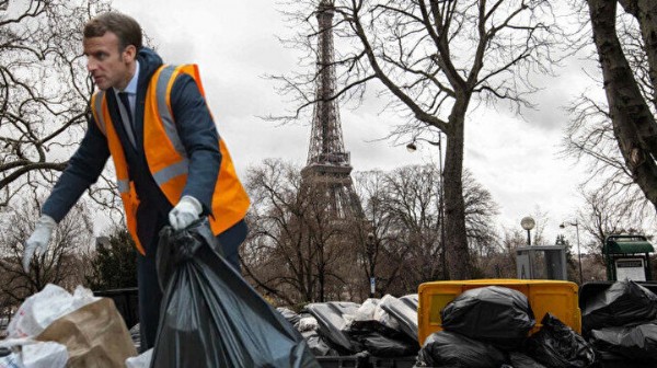 Fransa'daki çöp dağları sosyal medyada alay konusu oldu