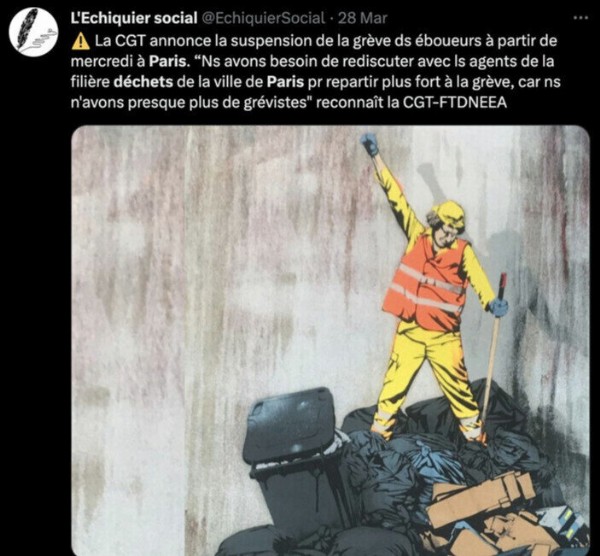 Fransa'daki çöp dağları sosyal medyada alay konusu oldu