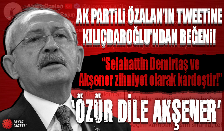 AK Parti Milletvekili Alpay Özalan’ın ‘Özür dile Akşener’ tweetine Kılıçdaroğlu’ndan beğeni!