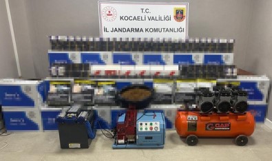 Kocaeli'de 450 Bin TL Degerinde Kaçak Sigara Malzemesi Ele Geçirildi