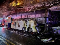 Polisleri Tasiyan Otobüs Zigana Dagi'nda Alev Aldi