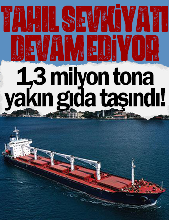 Tahıl sevkiyatı sürüyor! 1,3 milyon tona yakın gıda taşındı