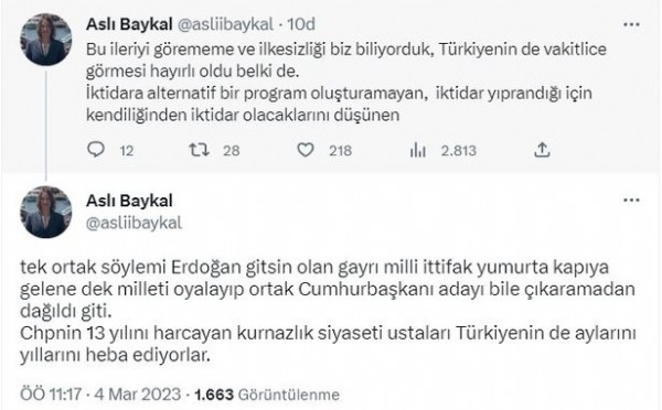 Aslı Baykal'dan 6'lı koalisyona bomba: Gayrı milli ittifak dağıldı gitti