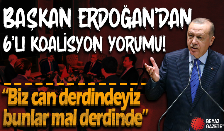 Başkan Erdoğan'dan 6'lı koalisyon yorumu: Biz can derdindeyiz, bunlar mal derdinde...