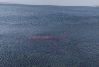 Rüzgarda Van Gölü'ne Düsen Dev Türk Bayragi Sahil Güvenlik Ekiplerince Çikarildi