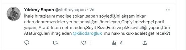 CHP'li Yıldıray Sapan Kemal Kılıçdaroğlu'nu topa tuttu: Sen mi hak, hukuk, adalet getireceksin!