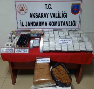 Aksaray'da Jandarmadan Kaçak Sigara Operasyonu