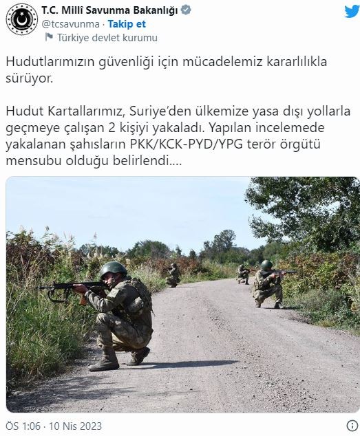 Hudut kartalları terör örgütü mensubu 3 kişiyi yakaladı