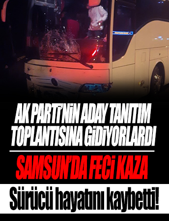 Aday tanıtımına giden otobüs kaza yaptı
