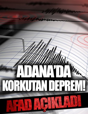 Adana'da 3.9 büyüklüğünde deprem