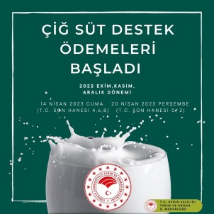 Aydin'da Çig Süt Destekleme Ödemeleri Basladi