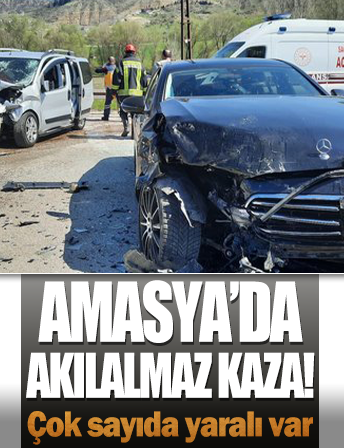 Amasya’da trafik kazası: 2’si çocuk 7 yaralı