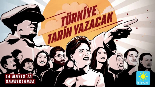 İYİ Parti'nin seçim afişi komünist diktatör Mao'nun propaganda posterine benzetildi