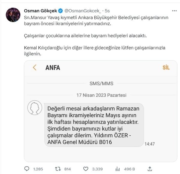 Ankara Büyükşehir Belediyesi’nde ikramiye şoku! İşçiler ikramiyesiz bayram yapacak