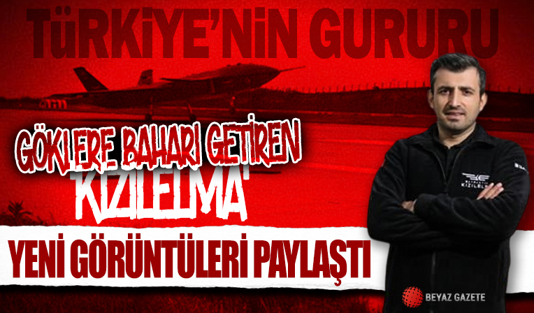 Selçuk Bayraktar Kızılelma'nın yeni uçuş görüntüsünü paylaştı: Göklere baharı getiren 'Kızılelma'