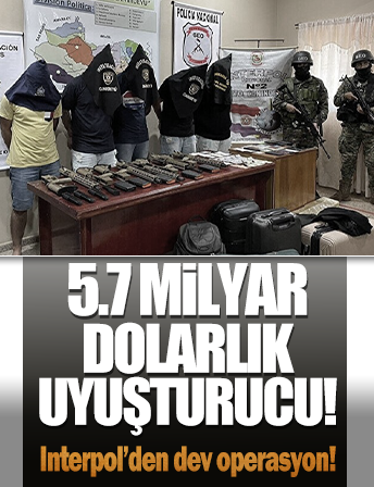 Interpol’den 'Trigger IX' operasyonu: 5,7 milyar dolar değerinde uyuşturucu madde ele geçirildi