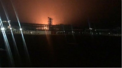 Karaya ulaşan Karadeniz gazının ilk alevleri geceyi aydınlattı
