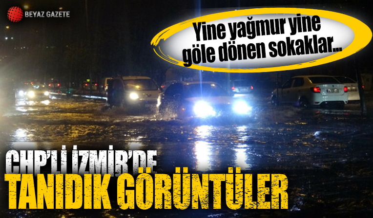 İzmir'de sağanak sokakları göle çevirdi