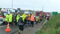 KUZEY MARMARA OTOYOLU - Tuzla kazaya gelen ambulans ve itfaiye aracına çarptı: 7 yaralı