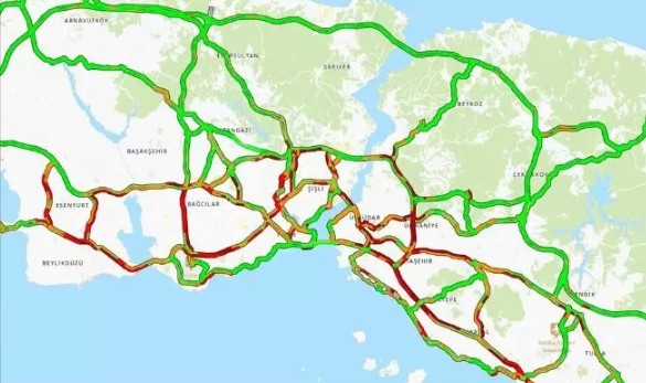 İstanbul'da trafik yoğunluğu yüzde 75'e çıktı