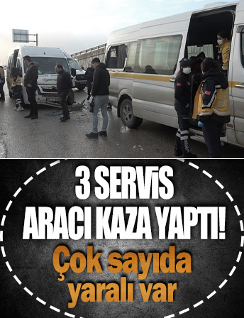 İşçi servisleri kaza yaptı: 15 yaralı