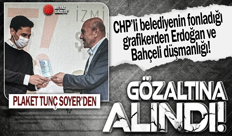 CHP'li belediyenin fonladığı grafikerden Erdoğan ve Bahçeli düşmanlığı!