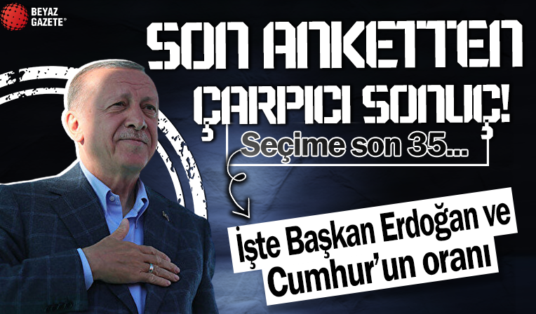 Son anketten çarpıcı sonuç: İşte Başkan Erdoğan ve Cumhur İttifakı'nın oy oranı