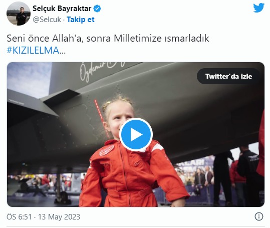 Selçuk Bayraktar'dan Kızılelma paylaşımı: Seni önce Allah'a ısmarladık