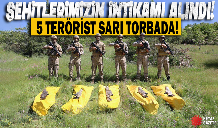 Şehitlerimizin intikamı alındı! Bakan Soylu duyurdu: 5 terörist sarı torbada