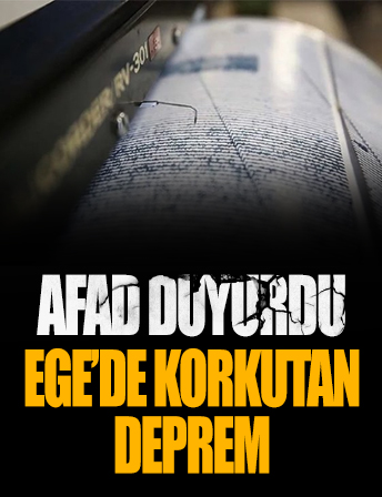 AFAD duyurdu! Ege'de 4,1 büyüklüğünde deprem