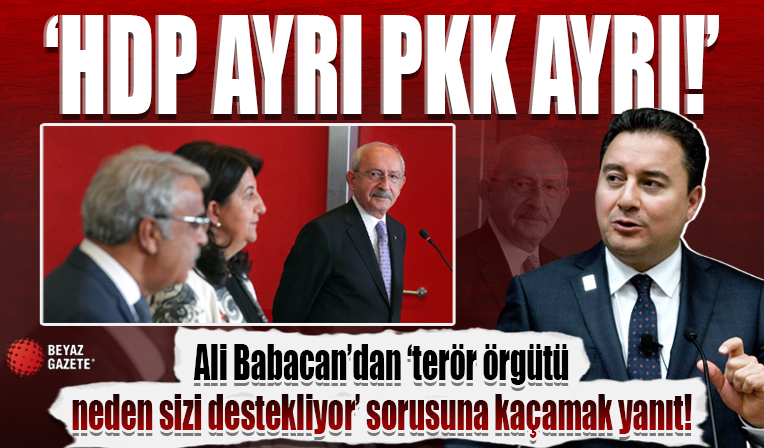 Ali Babacan'dan 'terör örgütü neden sizi destekliyor' sorusuna kaçamak yanıt: HDP ayrı PKK ayrı