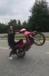 Motosikletli Gencin Tehlikeli Oyunu Kamerada Haberi