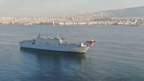 Dünyanin Ilk Silahli Insansiz Hava Araci Izmir'de, TCG Anadolu Izmir Limaninda Havadan Görüntülendi