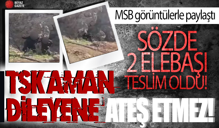 MSB, sözde yönetim kadrosundan 2 PKK'lı teröristin teslim olma görüntülerini paylaştı
